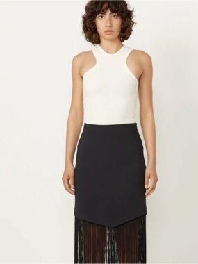 NOMIA Ribbed Cream Tank Top‎ in Ivory Off-White.